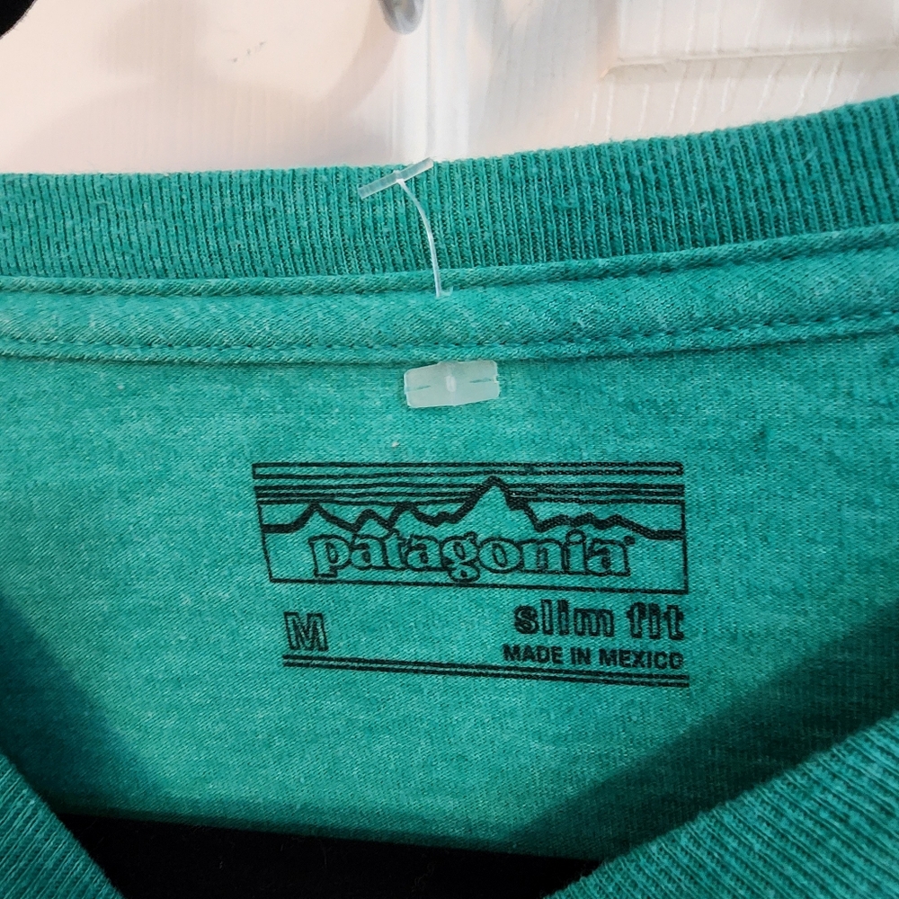 Patagonia Teal T-Shirt with Vibrant Graphic. Slim Fit. Brand New Without Tag - Picture 2 of 6